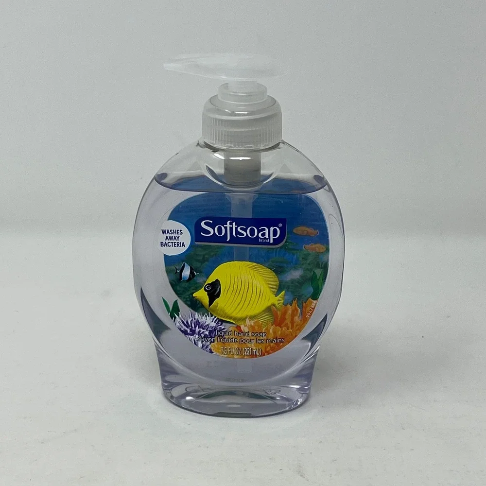 Softsoap Aquarium Series Liquid Hand Soap Pump Bottle Yellow Butterfly Fish